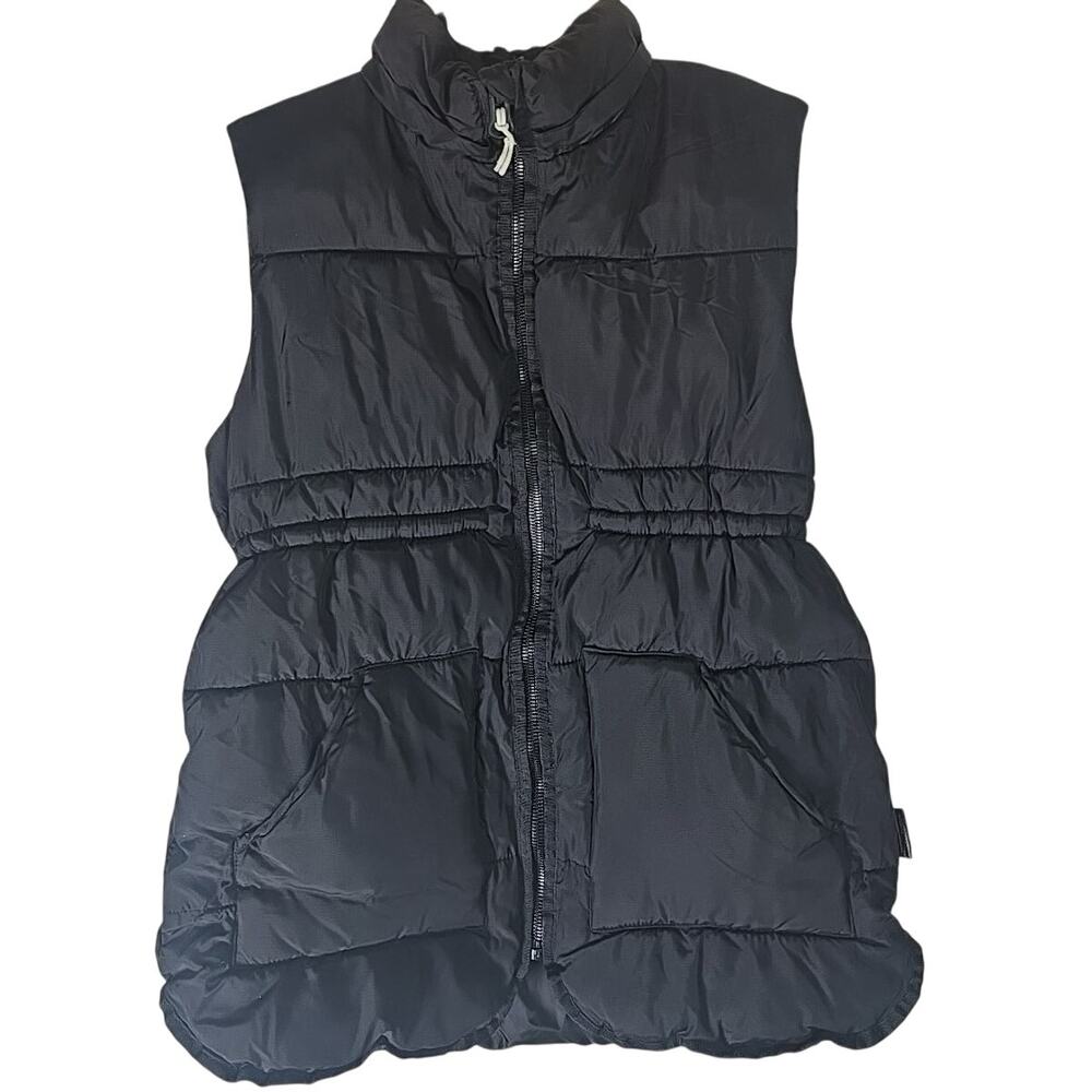 H&M Quilted Puffer Vest Girls Youth 12-14 Black Winter School Ski Snowboarding